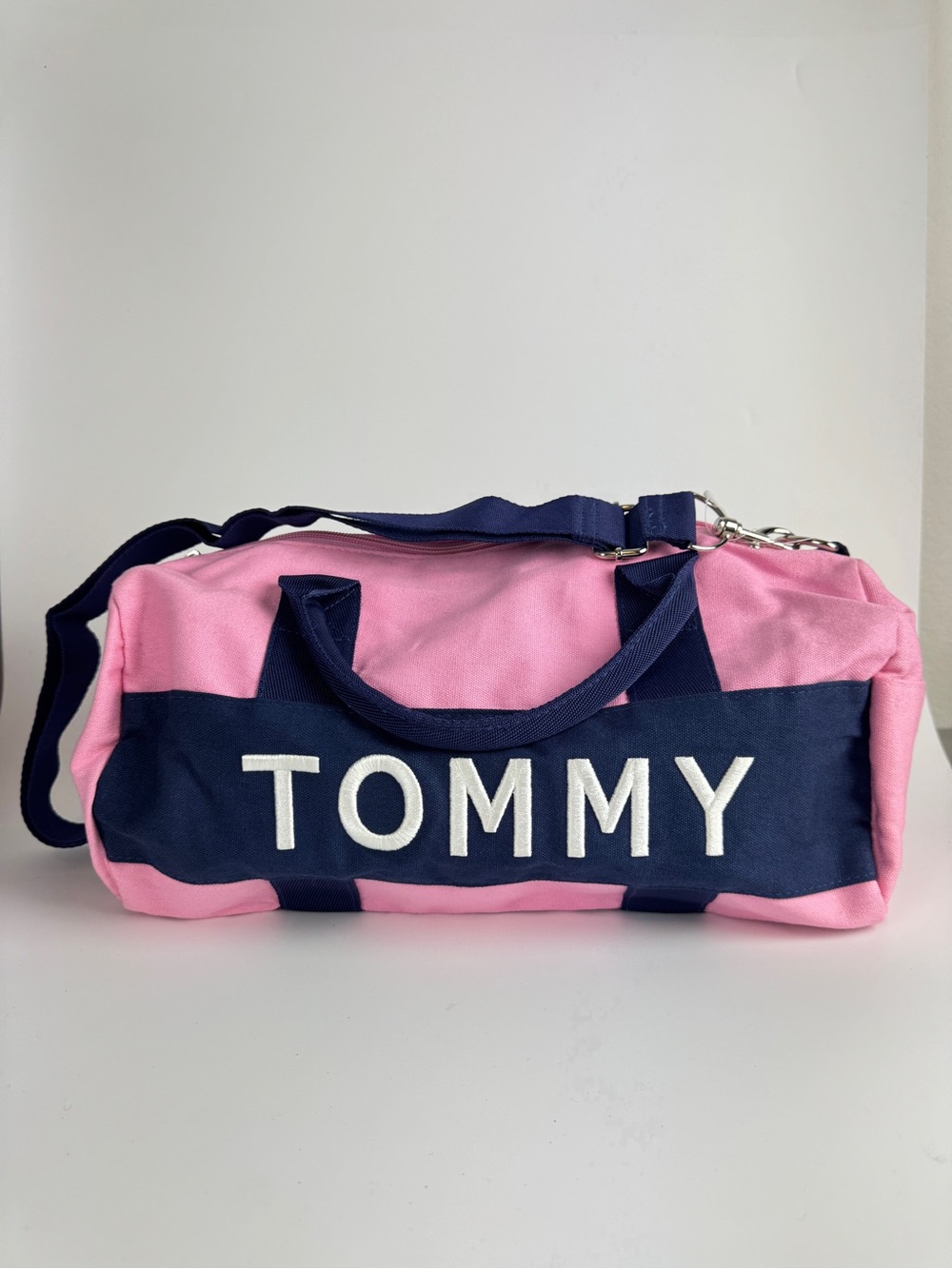Tommy Hilfiger Small Pink Canvas Travel Duffle